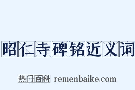 昭仁寺碑铭近义词是什么意思的图片
